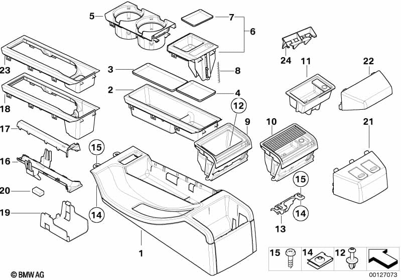 Center console cubbies