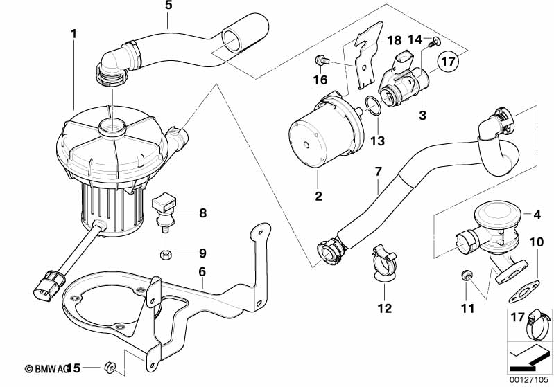 Genuine BMW 11727527601 E60 E63 E61 Secondary Air Pump Bracket (Inc. 545i, 530i & 525i) | ML Performance UK Car Parts
