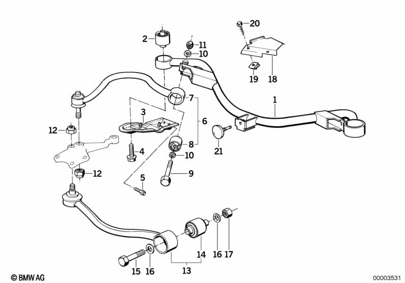 Front axle support/wishbone