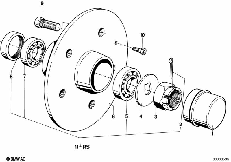 Genuine BMW 31211119571 E12 E24 E23 Wheel Bearing Repair Kit (Inc. 745i, 630CS & 728iS) | ML Performance UK Car Parts