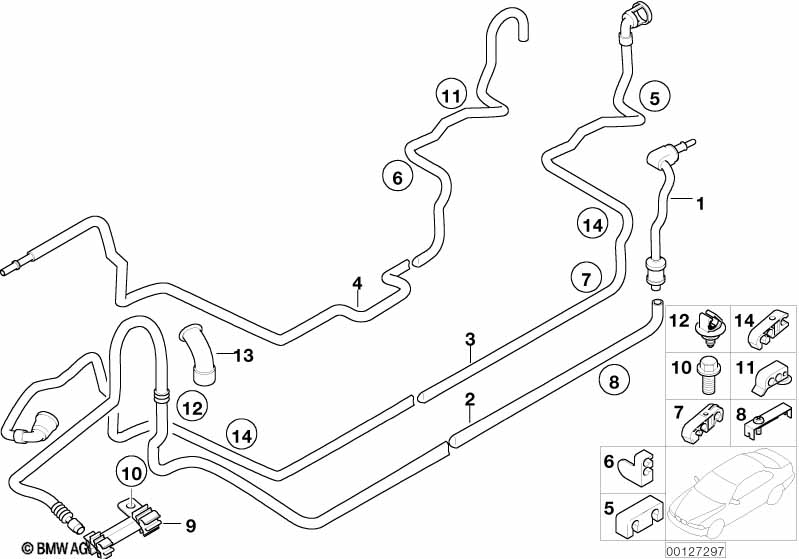 Fuel pipe and scavenging line