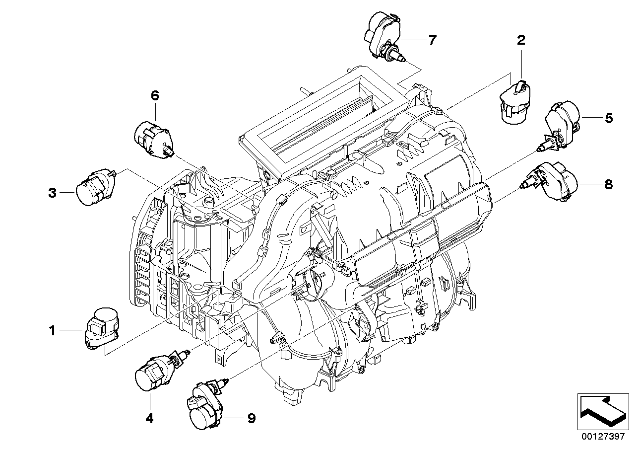 Genuine BMW 64116942987 E63 E64 Actuator Ventilation, Left (Inc. 520i, 535i & 523i) | ML Performance UK Car Parts