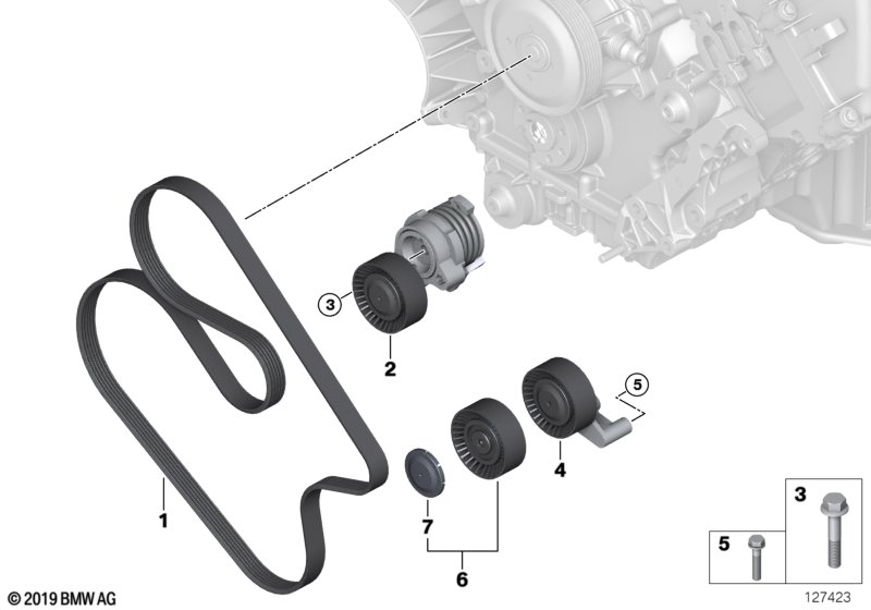 Genuine BMW 11287549588 E67 E60 E63 Belt Tensioner (Inc. 540i, Phantom & 745LiS) | ML Performance UK Car Parts