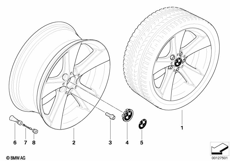 Genuine BMW 36116775654 E60 Light Alloy Rim 9 1/2JX19 ET:32 (Inc. 525d, 535d & 520d) | ML Performance EU Car Parts