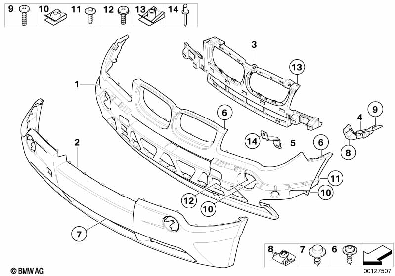 Genuine BMW 51113400898 E83 Insert, Bumper Front Center (Inc. X3) | ML Performance EU Car Parts