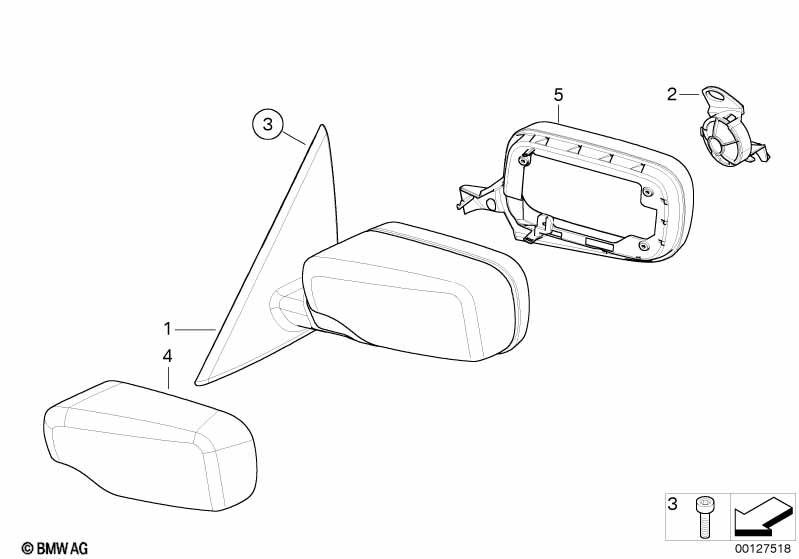 Genuine BMW 51167011995 E46 Heated Outside Mirror, Left (Inc. 316ti, 325ti & 320td) | ML Performance EU Car Parts