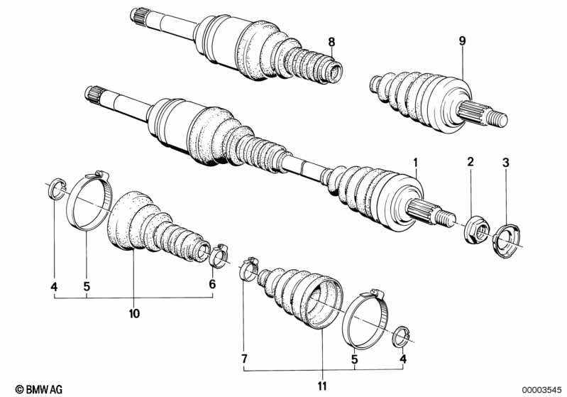 Genuine BMW 31601226815 E30 Exch. Output Shaft Abs, Left (Inc. 325ix) | ML Performance EU Car Parts