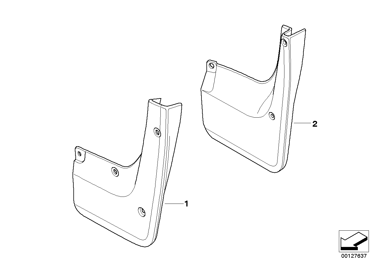 Genuine BMW 82160148712 E60 Set Mud Flaps, Rear (Inc. 525i, 540i & 520i) | ML Performance UK Car Parts