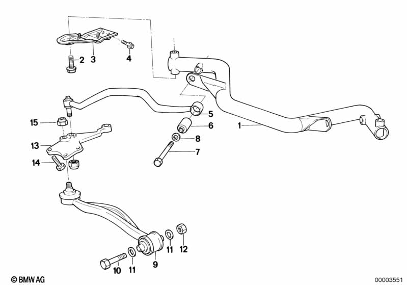 Front axle support/wishbone