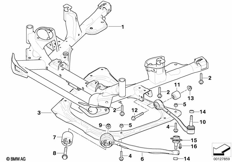 Frnt axle support,wishbone/tension strut