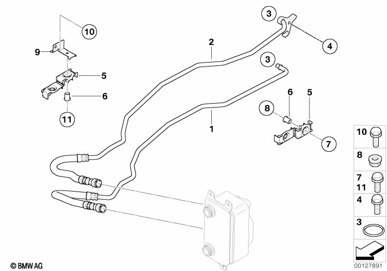 Genuine BMW 17227519269 E60 E61 Bracket Oil Pipe (Inc. 525i, 520i & 530i) | ML Performance EU Car Parts