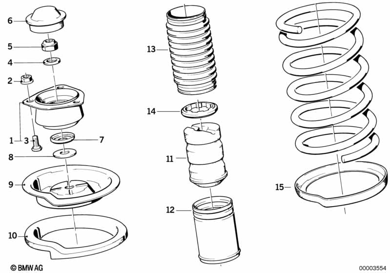 Guide support/spring pad/attaching parts