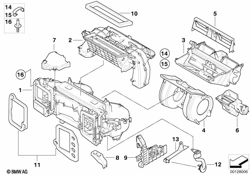 Housing parts automatic air conditioning