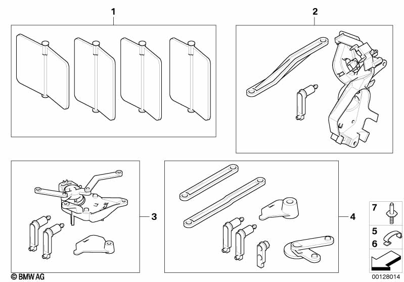 Set of small parts, aut air cond housing