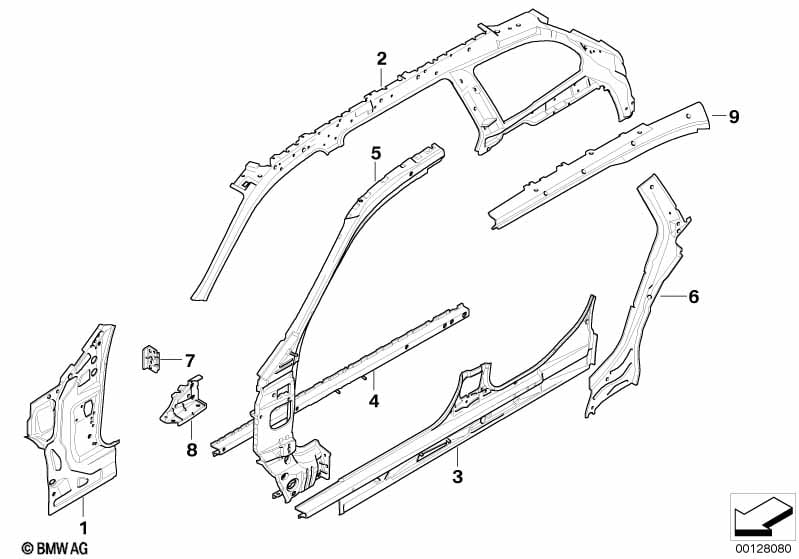 Single components for body-side frame