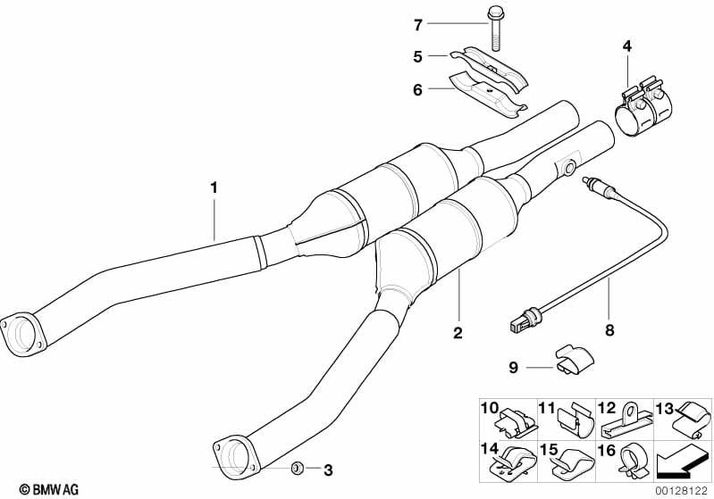 Exhaust pipe, catalytic converter
