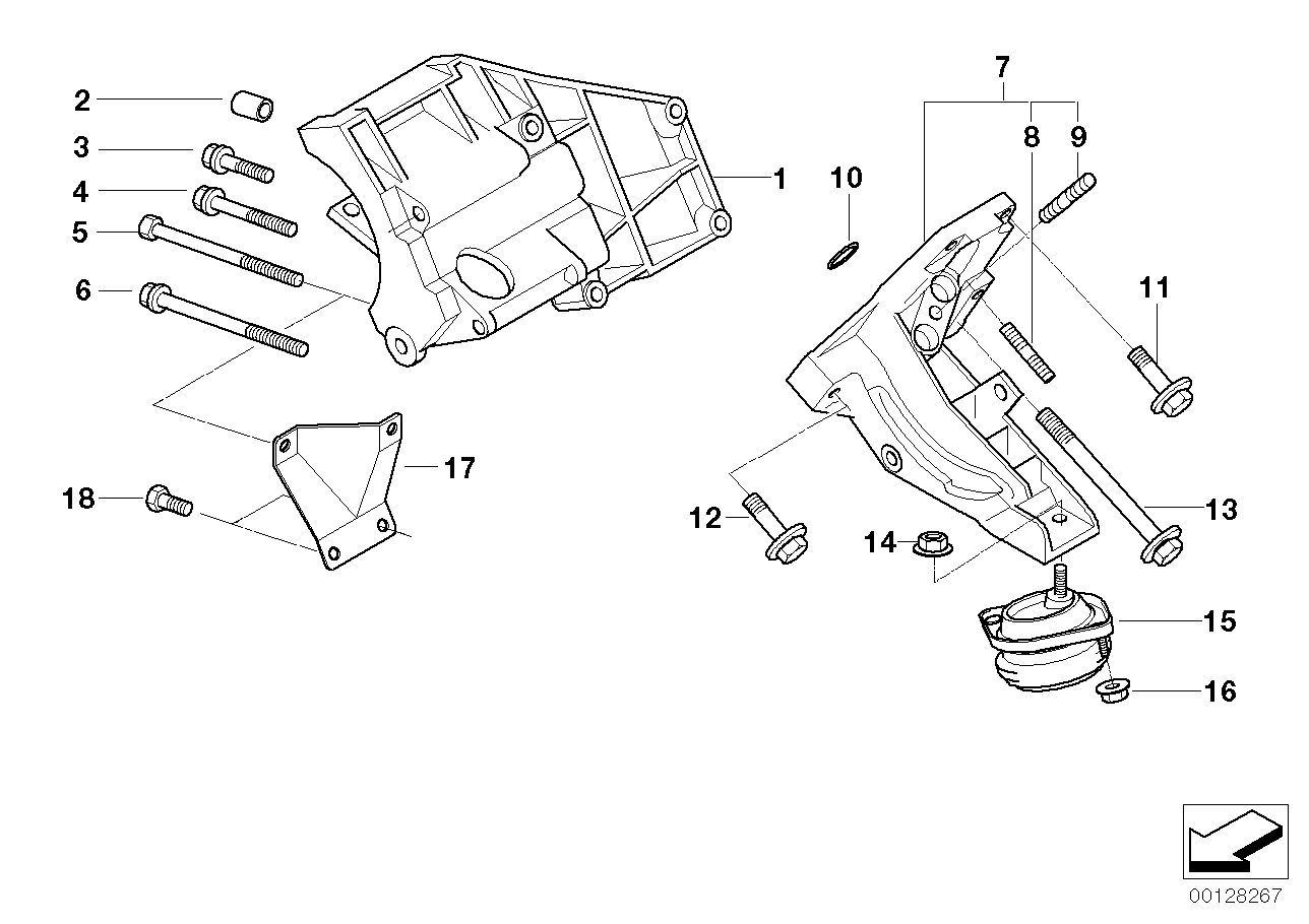 Genuine BMW 22111092824 E39 E38 Engine Mount With Flange, Right (Inc. 750iL, 735iL & 750i) | ML Performance EU Car Parts