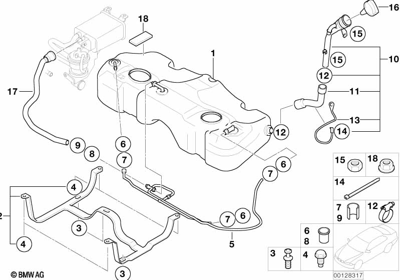 Fuel tank/mounting parts