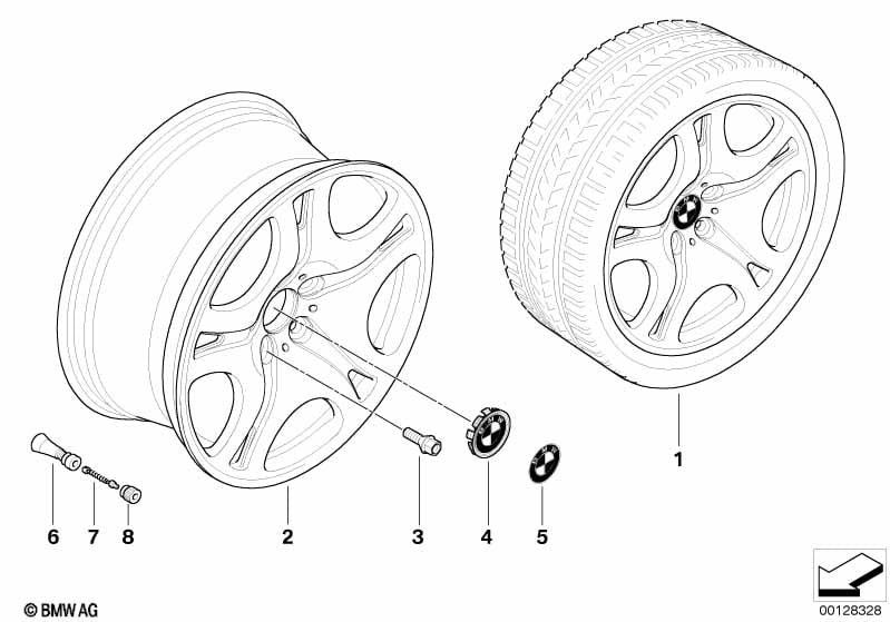 BMW light alloy wheel,spider spoke 92