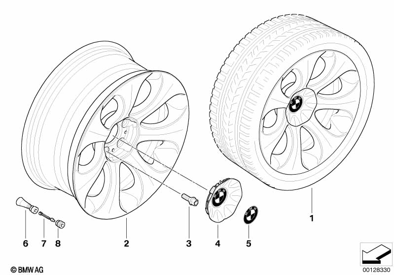 BMW LA wheel, ellipsoid styling 121