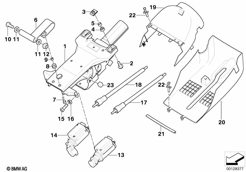 Steering wheel column adjustment,electr.