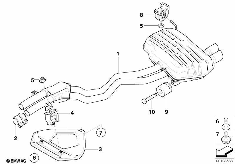 Genuine BMW 18107520237 E85 Rear Muffler With Center Muffler (Inc. Z4 3.0i) | ML Performance UK Car Parts