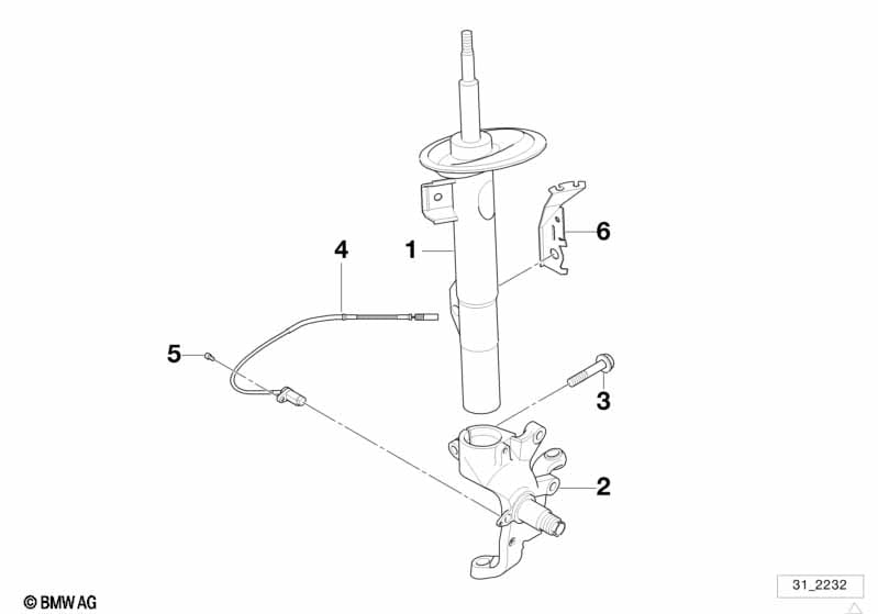 Front spring strut/shock absorber