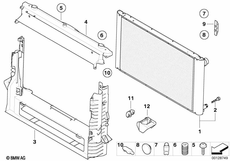 Mounting parts f radiator