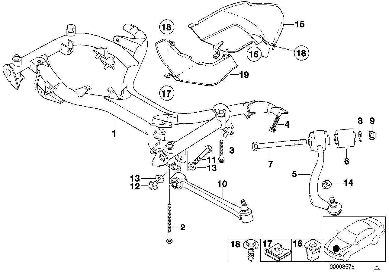 Genuine BMW 31129069820 E38 Set Rubber Mounting F Traction Strut (Inc. 740iLP, 750iLS & 750iLP) | ML Performance UK Car Parts