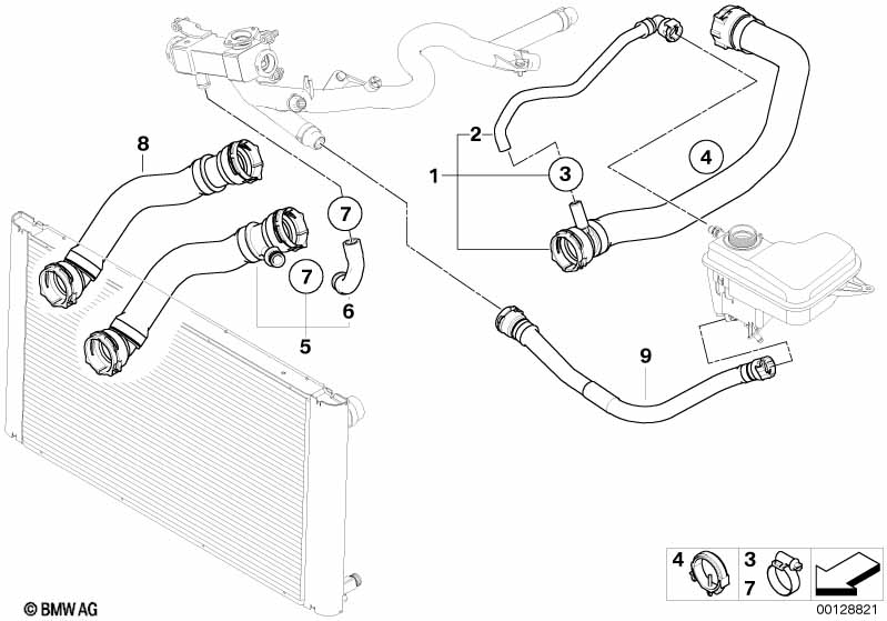 Genuine BMW 17127787449 E61 E60 Coolant Hose (Inc. 525xd, 530d & 535d) | ML Performance EU Car Parts