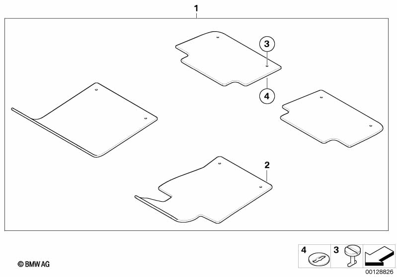 Genuine BMW 51478228209 Set Of Floor Mats Velours ANTHRAZIT | ML Performance EU Car Parts