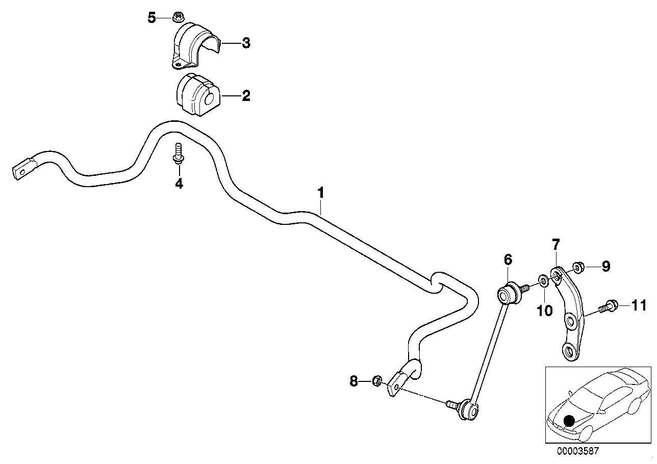 Genuine BMW 31351093794 E39 Stabilizer Rubber Mounting D=24,5mm (Inc. 535i & 540i) | ML Performance UK Car Parts