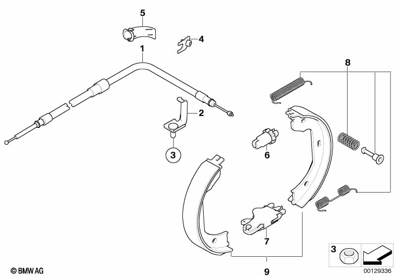 Genuine BMW 34403400796 E83 Right Hand Brake Bowden Cable (Inc. X3 3.0i, X3 3.0d & X3 2.5si) | ML Performance UK Car Parts