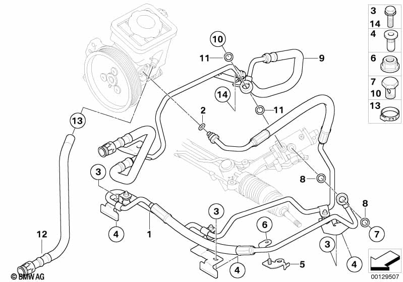 Hydro steering-oil pipes