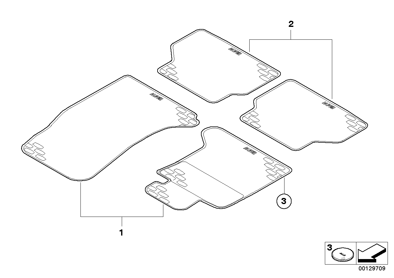 Genuine BMW 51472409278 E60 E61 Floor Mats, All-Weather, Front LHD / SW. (Inc. 530xd, 525xd & 545i) | ML Performance UK Car Parts