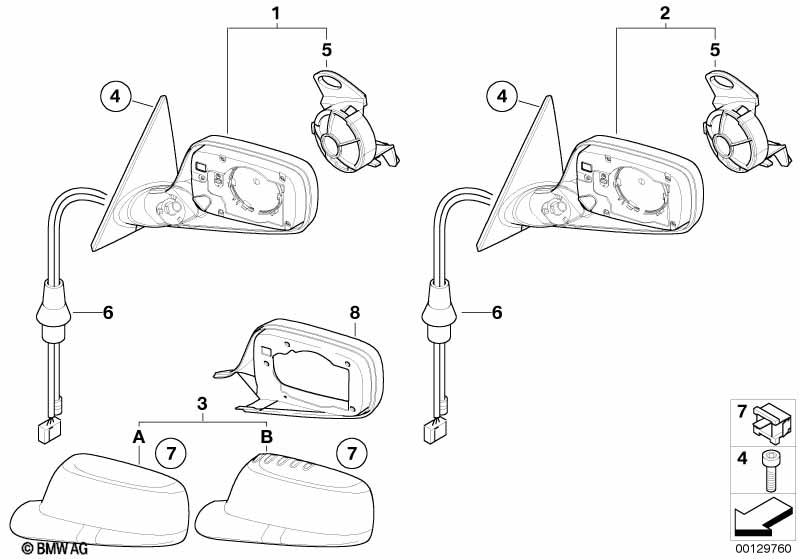 Genuine BMW 51167153172 Heated Outside Mirror, Memory Bus, Right GLANZSCHWARZ | ML Performance EU Car Parts