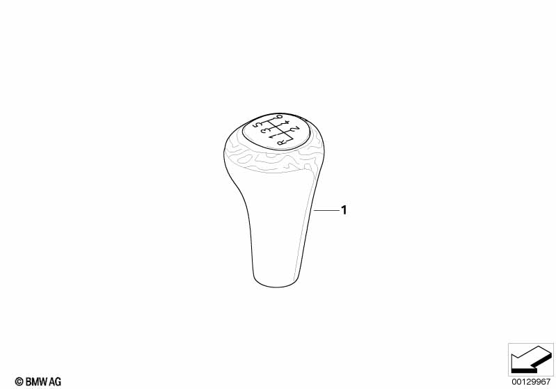 Genuine BMW 25117963095 E60 E63 E61 Gearshift Knob,Leather/Wood Ring/6-Speed PIANOLACK SW (Inc. 530i, 635d & 645Ci) | ML Performance UK Car Parts