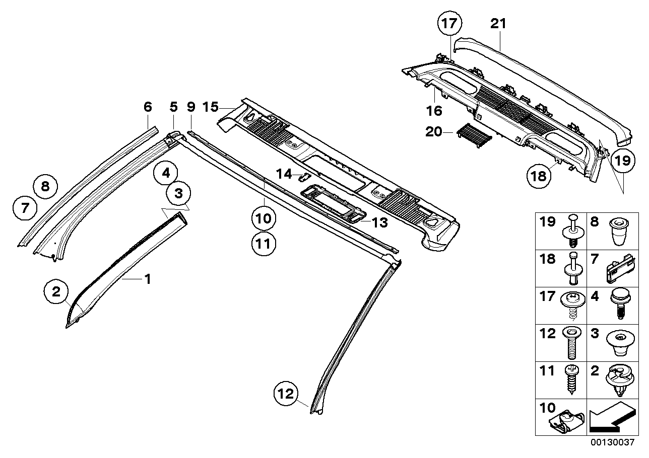 Genuine BMW 51767905422 E64 Strip, Column A Right SCHWARZ (Inc. 650i, 635d & M6) | ML Performance UK Car Parts