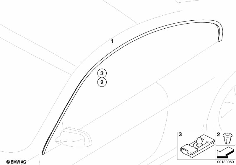 Genuine BMW 51717008585 E63 Roof Frame Strip, Left GLANZSCHWARZ (Inc. 650i, 635d & M6) | ML Performance UK Car Parts