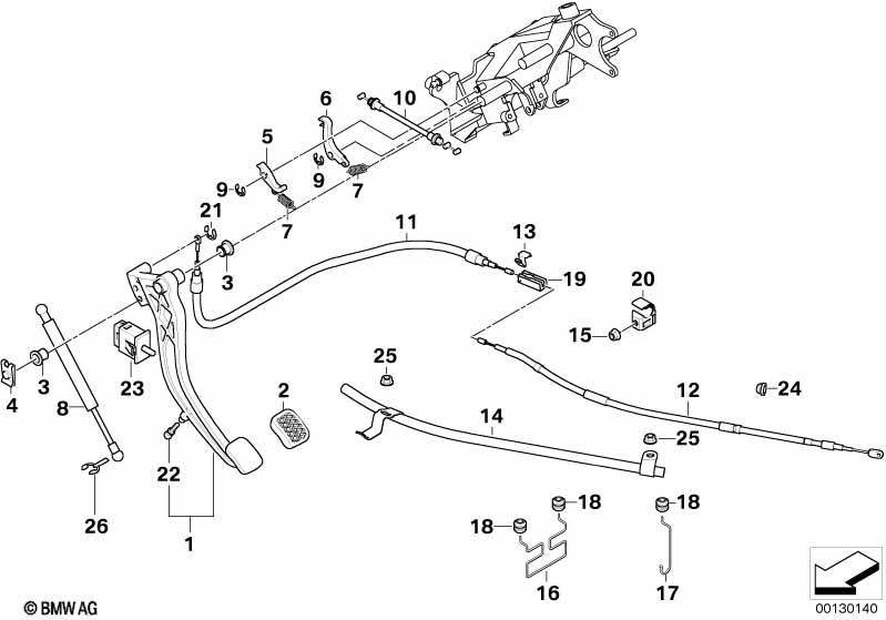 Parking brake pedal