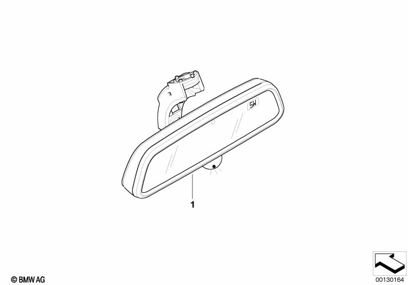 Ind.rear-view mirror with compass and IR