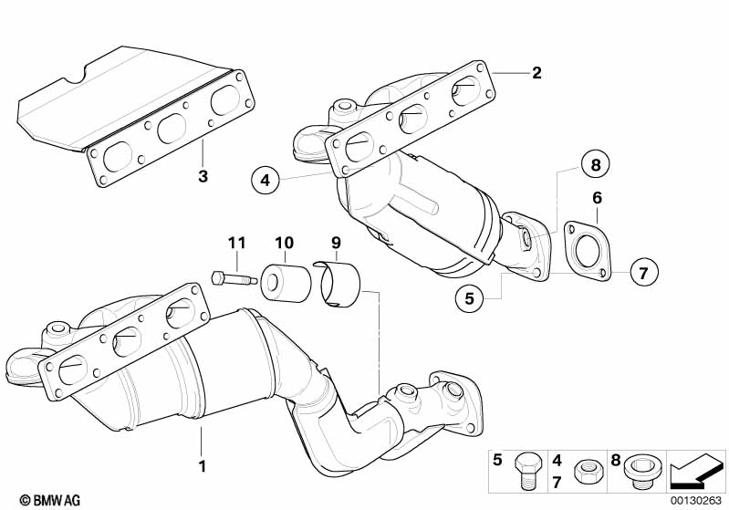 Genuine BMW 18403412861 E83 Rp-Exhaust Manifold With Catalytic Conv. ZYL. 1-3 (Inc. X3 3.0i) | ML Performance EU Car Parts