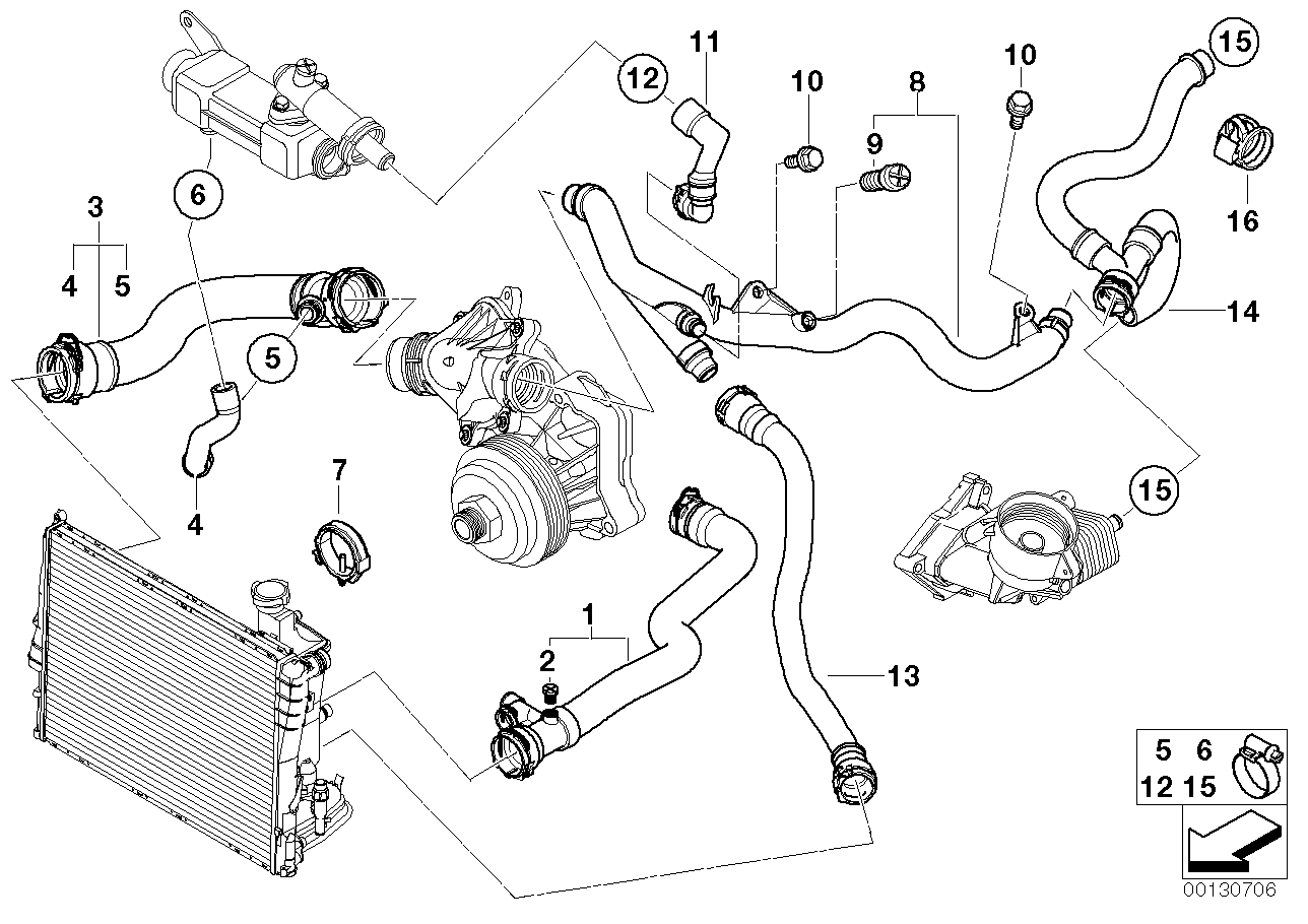 E46 Coolant Hose Diagram