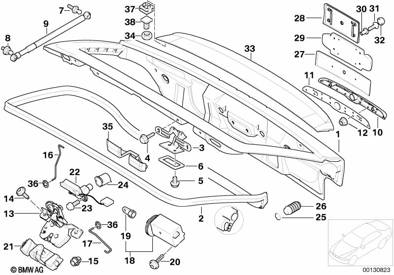 Genuine BMW 51718399158 E36 Trunk Lid Sealing (Inc. Z3) | ML Performance UK Car Parts