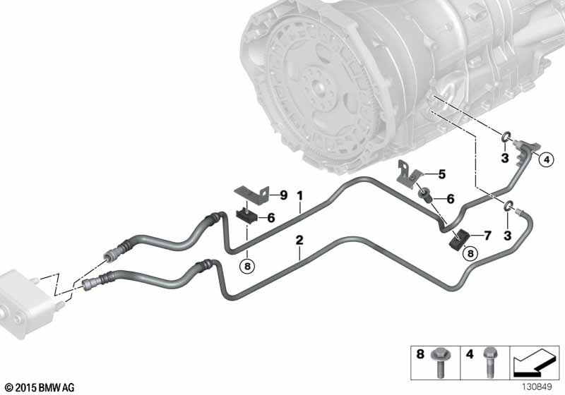 Transmission oil cooler line