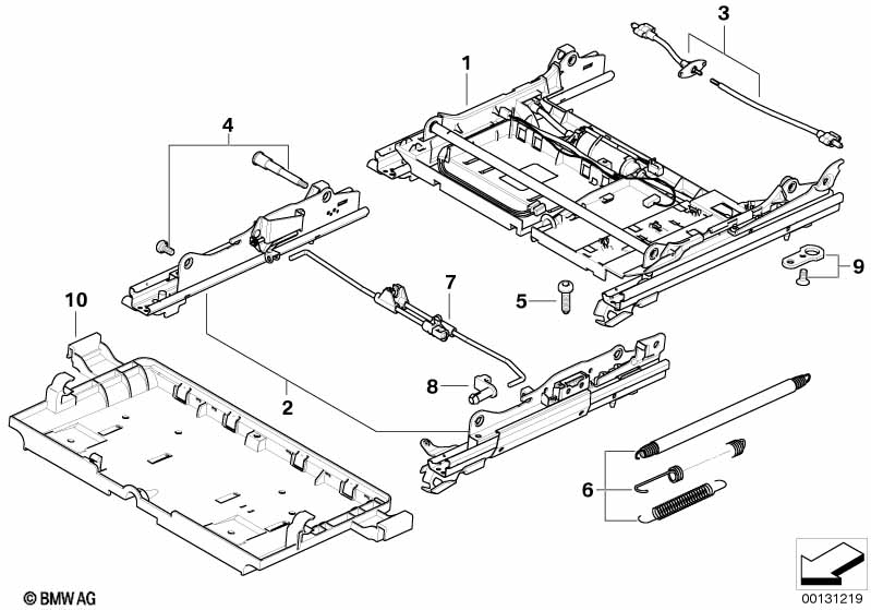 Genuine BMW 52107120191 E61 E60 Seat Rail Outer Left (Inc. 525i, 523i & 528xi) | ML Performance EU Car Parts