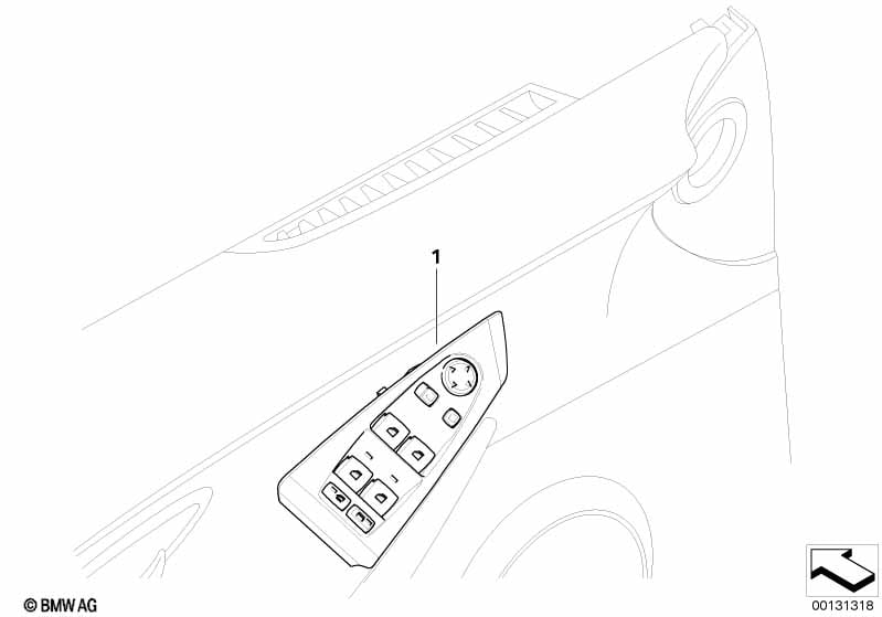 Window lifter switch, driver's side