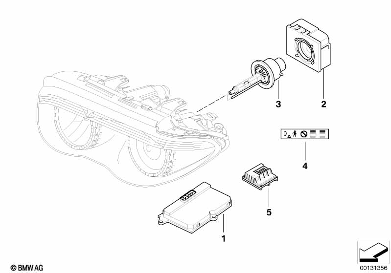 Světlomet elektron.součásti xenon.světlo