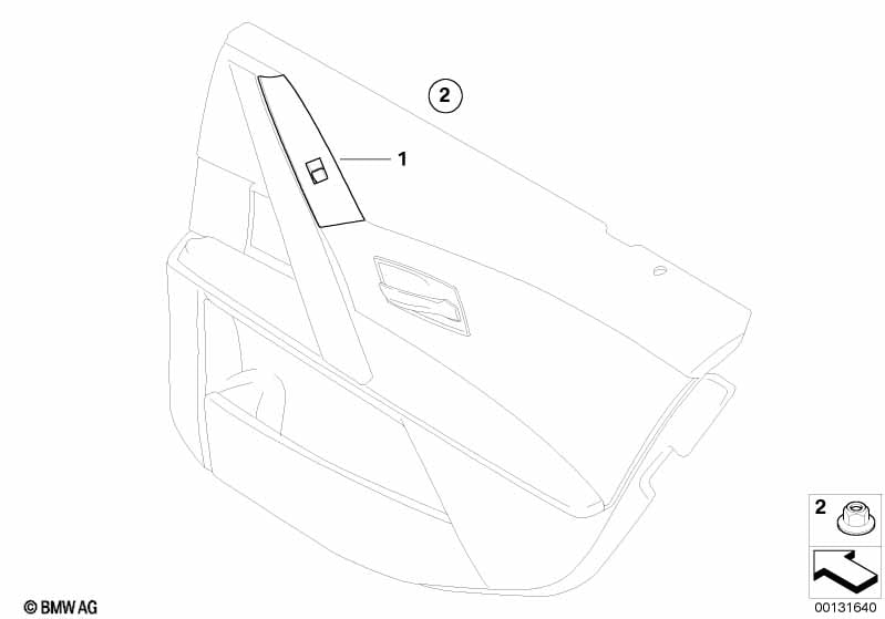 Window lifter switch, passenger's side