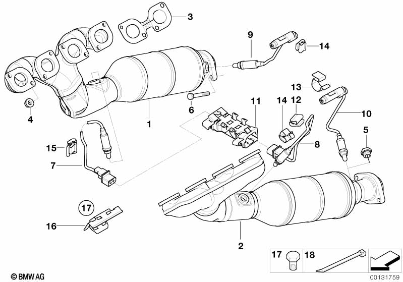 Genuine BMW 11787512983 E63 E61 E64 Lambda Probe, Grey L= 550mm (Inc. 545i & 645Ci) | ML Performance UK Car Parts